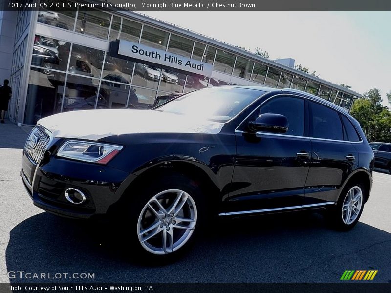 Moonlight Blue Metallic / Chestnut Brown 2017 Audi Q5 2.0 TFSI Premium Plus quattro