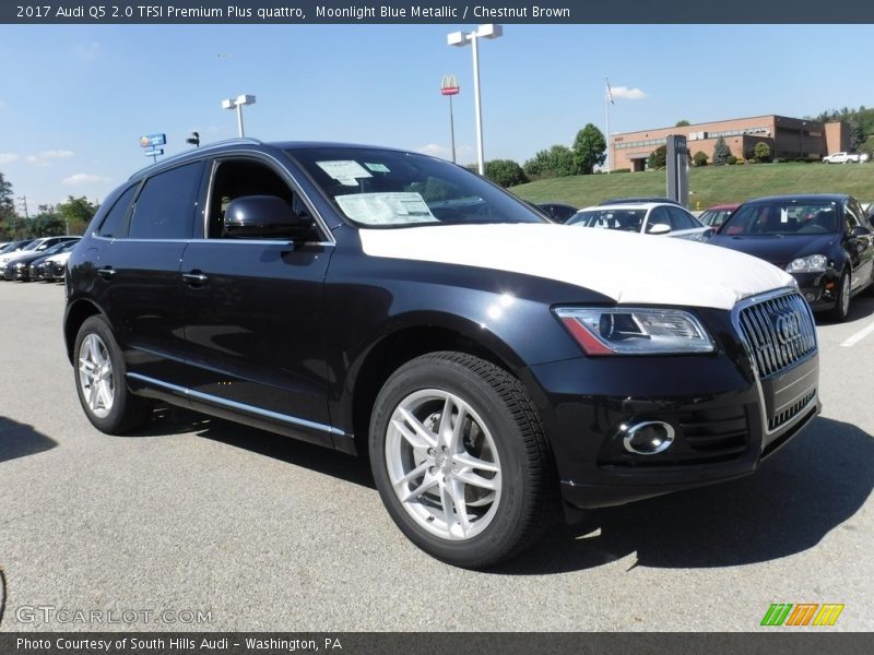 Moonlight Blue Metallic / Chestnut Brown 2017 Audi Q5 2.0 TFSI Premium Plus quattro