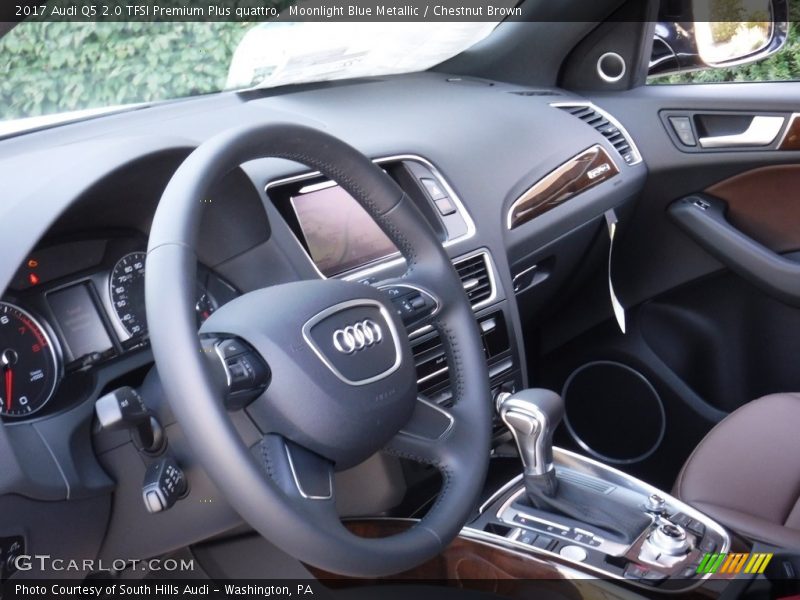 Moonlight Blue Metallic / Chestnut Brown 2017 Audi Q5 2.0 TFSI Premium Plus quattro