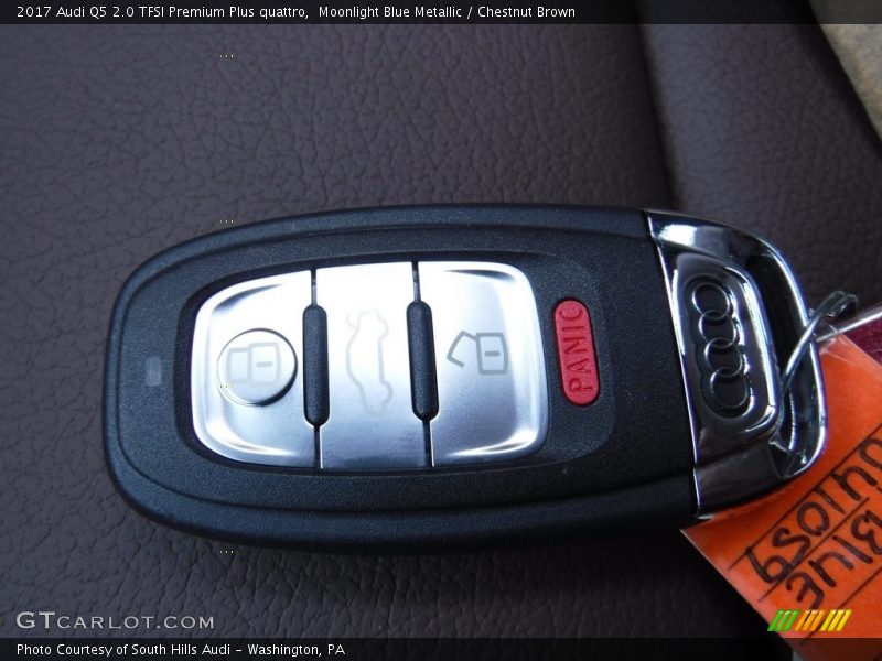 Moonlight Blue Metallic / Chestnut Brown 2017 Audi Q5 2.0 TFSI Premium Plus quattro