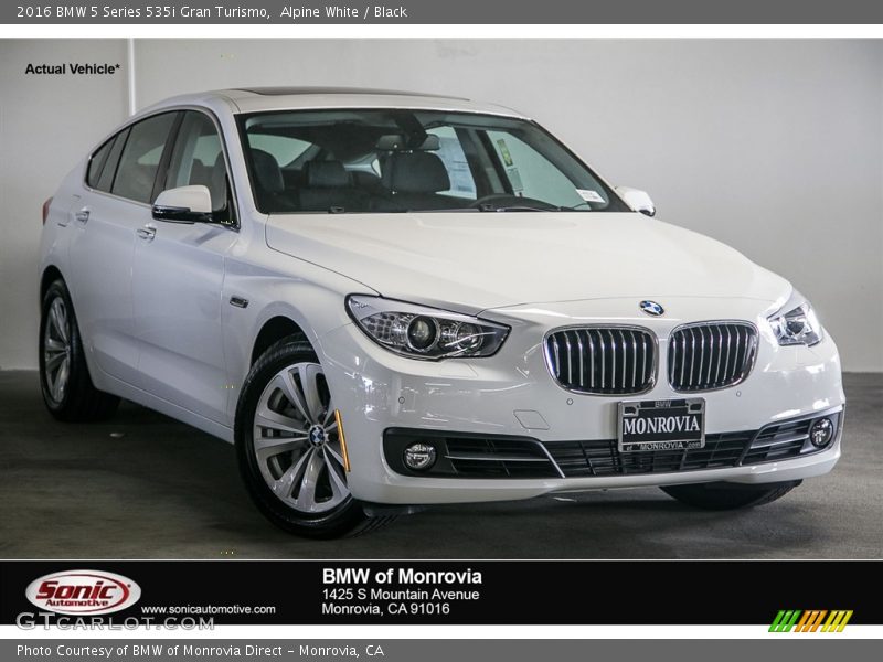 Alpine White / Black 2016 BMW 5 Series 535i Gran Turismo
