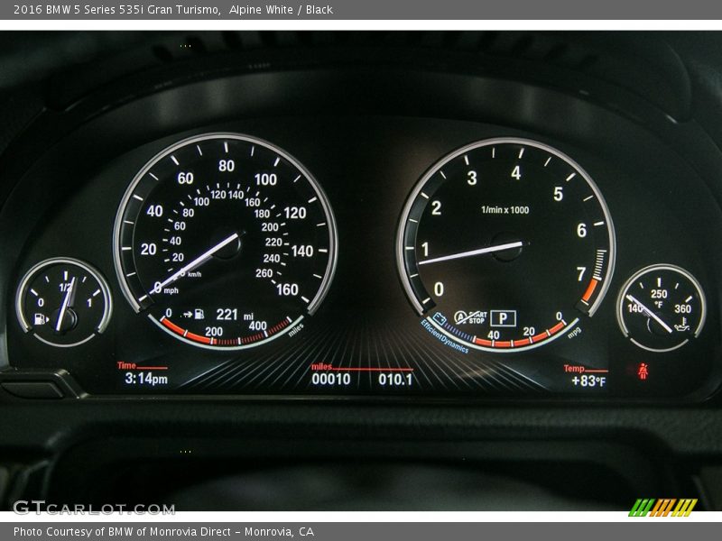 Alpine White / Black 2016 BMW 5 Series 535i Gran Turismo