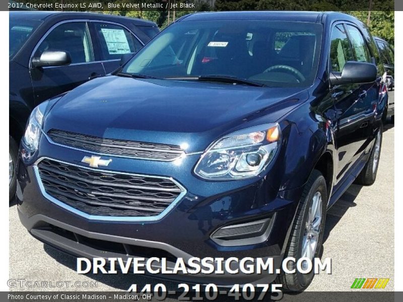 Blue Velvet Metallic / Jet Black 2017 Chevrolet Equinox LS AWD