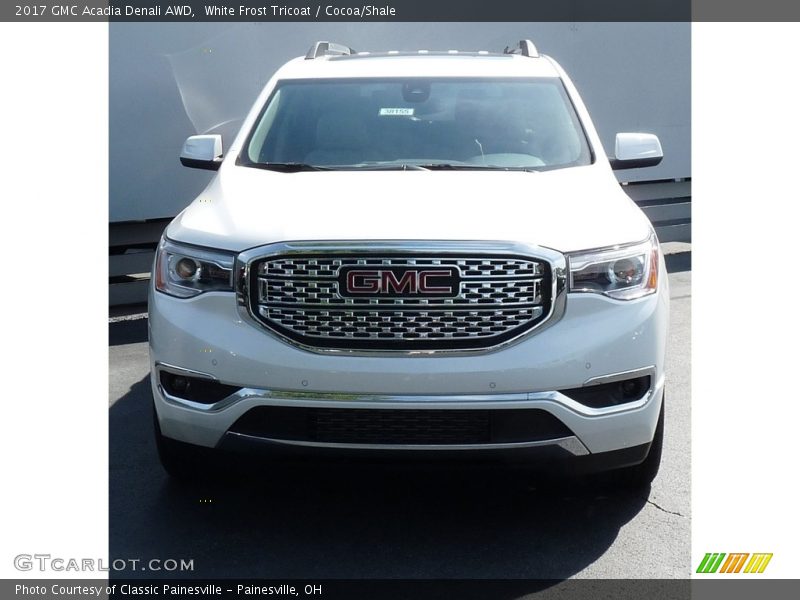 White Frost Tricoat / Cocoa/Shale 2017 GMC Acadia Denali AWD