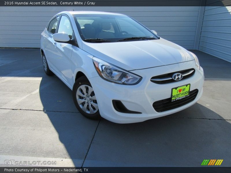 Century White / Gray 2016 Hyundai Accent SE Sedan