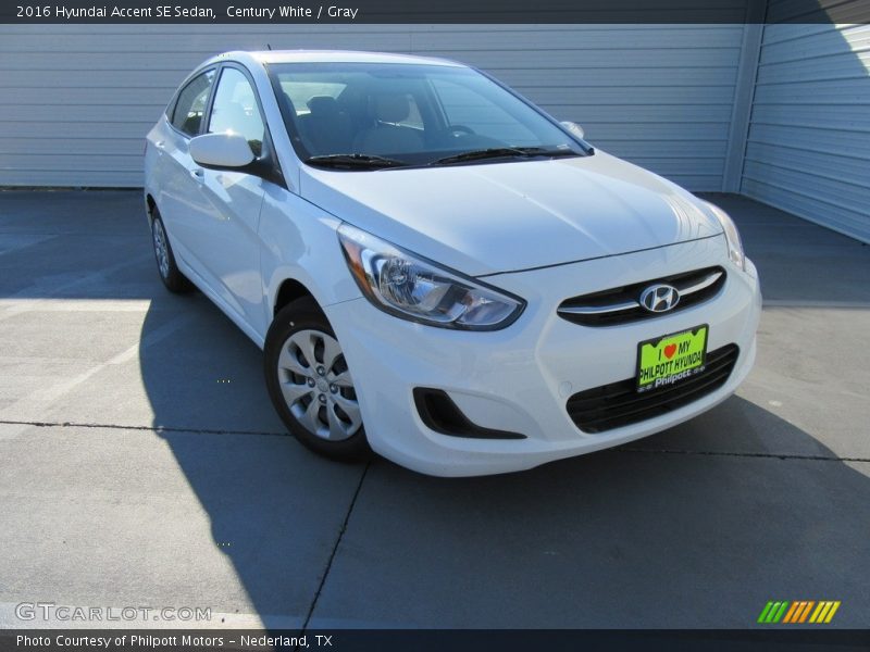 Century White / Gray 2016 Hyundai Accent SE Sedan