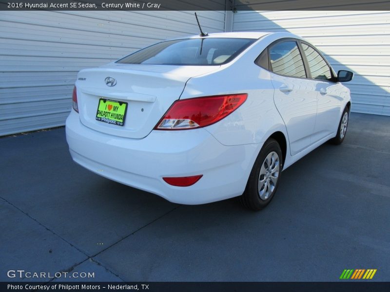 Century White / Gray 2016 Hyundai Accent SE Sedan