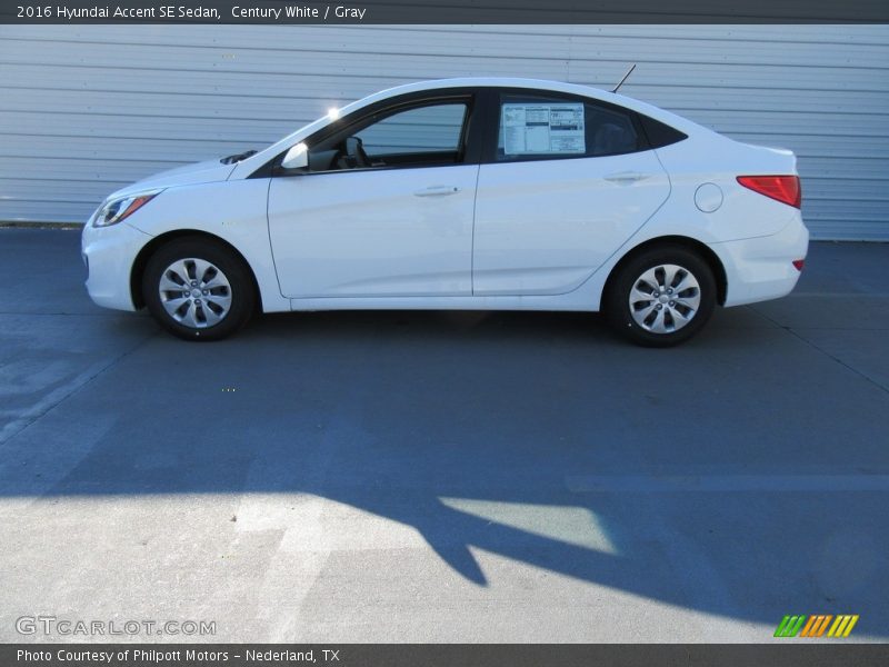 Century White / Gray 2016 Hyundai Accent SE Sedan