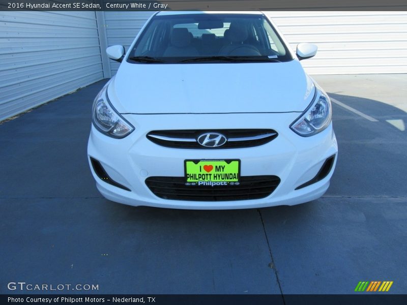 Century White / Gray 2016 Hyundai Accent SE Sedan