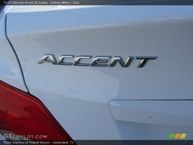 Century White / Gray 2016 Hyundai Accent SE Sedan
