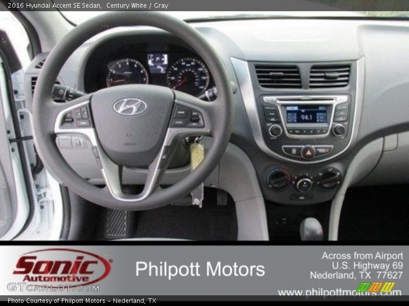 Century White / Gray 2016 Hyundai Accent SE Sedan