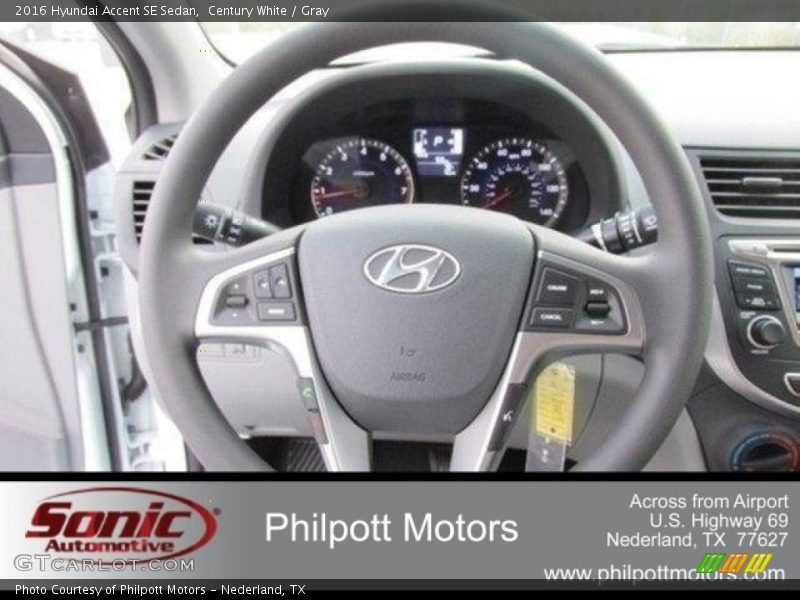 Century White / Gray 2016 Hyundai Accent SE Sedan