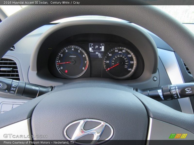 Century White / Gray 2016 Hyundai Accent SE Sedan