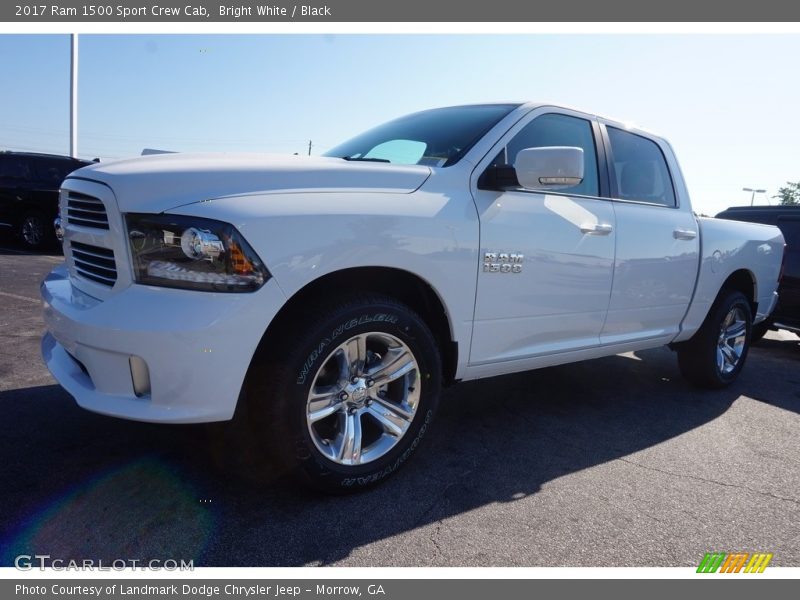 Bright White / Black 2017 Ram 1500 Sport Crew Cab