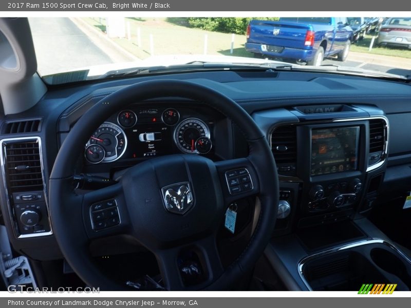 Bright White / Black 2017 Ram 1500 Sport Crew Cab