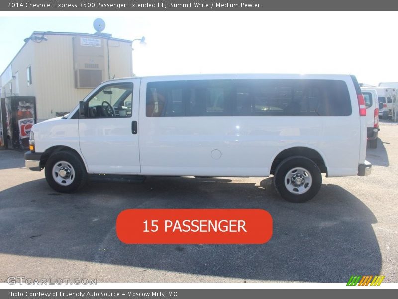 Summit White / Medium Pewter 2014 Chevrolet Express 3500 Passenger Extended LT