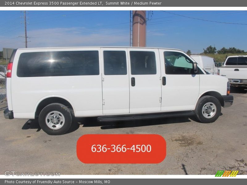 Summit White / Medium Pewter 2014 Chevrolet Express 3500 Passenger Extended LT