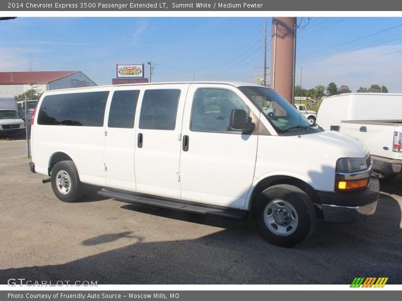 Summit White / Medium Pewter 2014 Chevrolet Express 3500 Passenger Extended LT