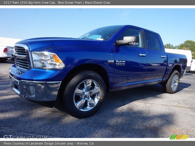 Blue Streak Pearl / Black/Diesel Gray 2017 Ram 1500 Big Horn Crew Cab