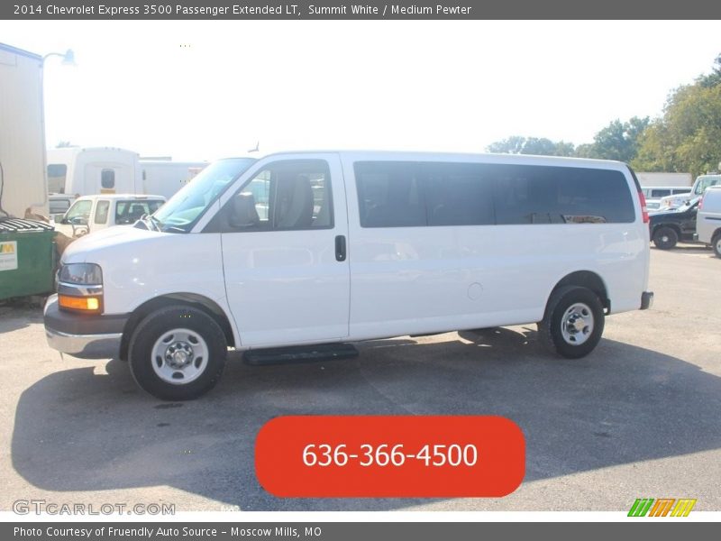 Summit White / Medium Pewter 2014 Chevrolet Express 3500 Passenger Extended LT