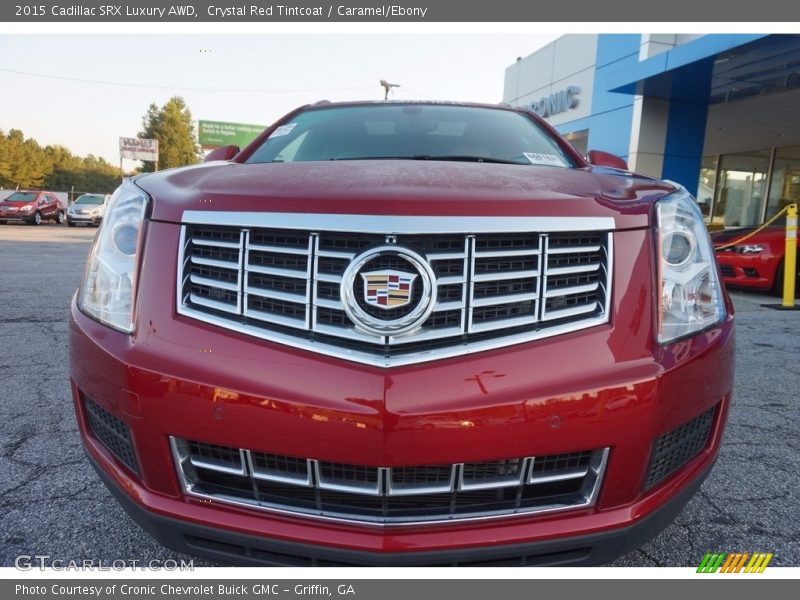 Crystal Red Tintcoat / Caramel/Ebony 2015 Cadillac SRX Luxury AWD