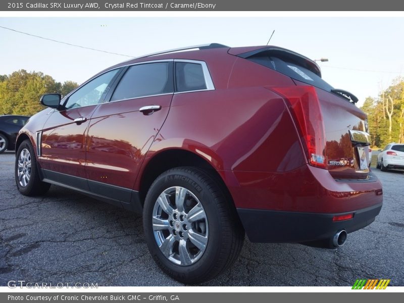 Crystal Red Tintcoat / Caramel/Ebony 2015 Cadillac SRX Luxury AWD