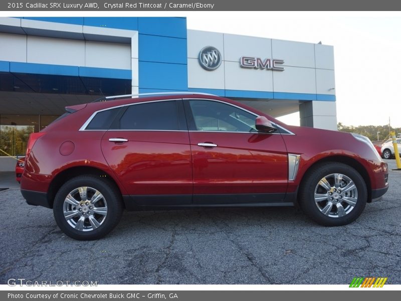 Crystal Red Tintcoat / Caramel/Ebony 2015 Cadillac SRX Luxury AWD