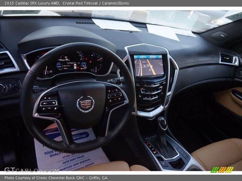 Crystal Red Tintcoat / Caramel/Ebony 2015 Cadillac SRX Luxury AWD