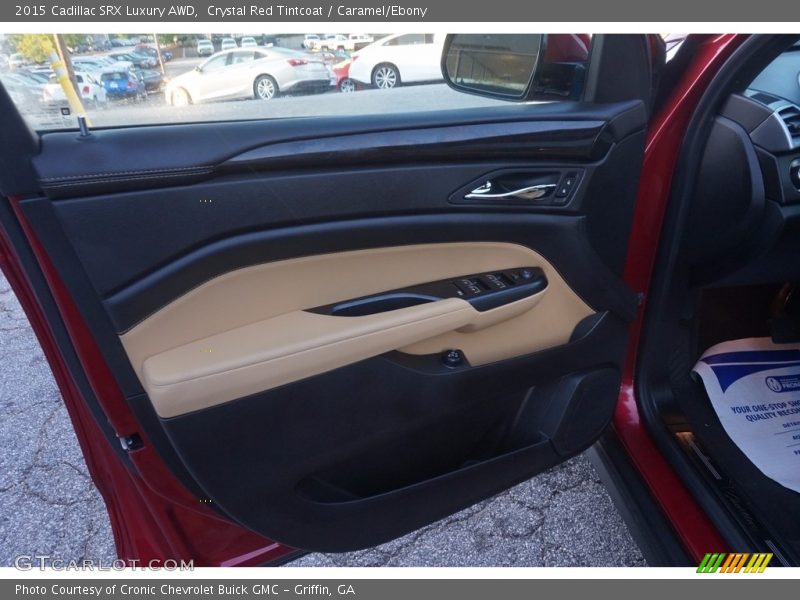 Crystal Red Tintcoat / Caramel/Ebony 2015 Cadillac SRX Luxury AWD