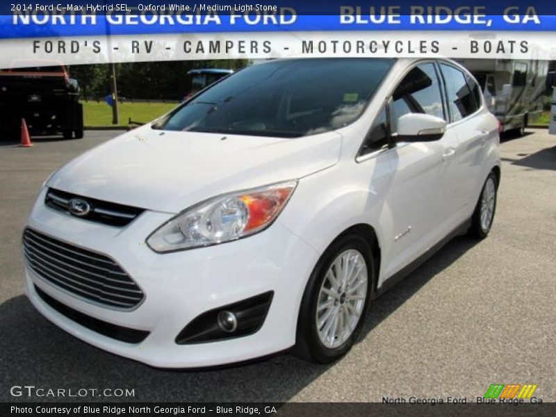 Oxford White / Medium Light Stone 2014 Ford C-Max Hybrid SEL