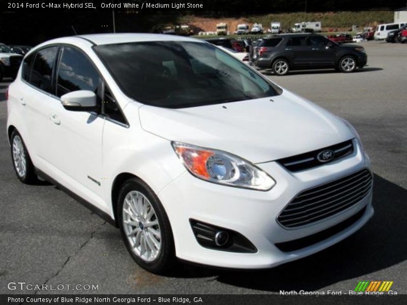 Oxford White / Medium Light Stone 2014 Ford C-Max Hybrid SEL