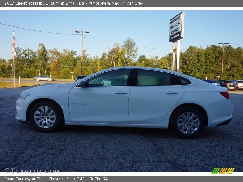 Summit White / Dark Atmosphere/Medium Ash Gray 2017 Chevrolet Malibu L