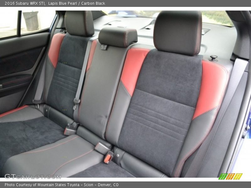Rear Seat of 2016 WRX STI