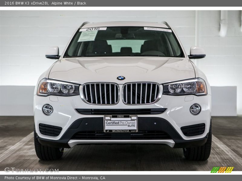 Alpine White / Black 2016 BMW X3 xDrive28i