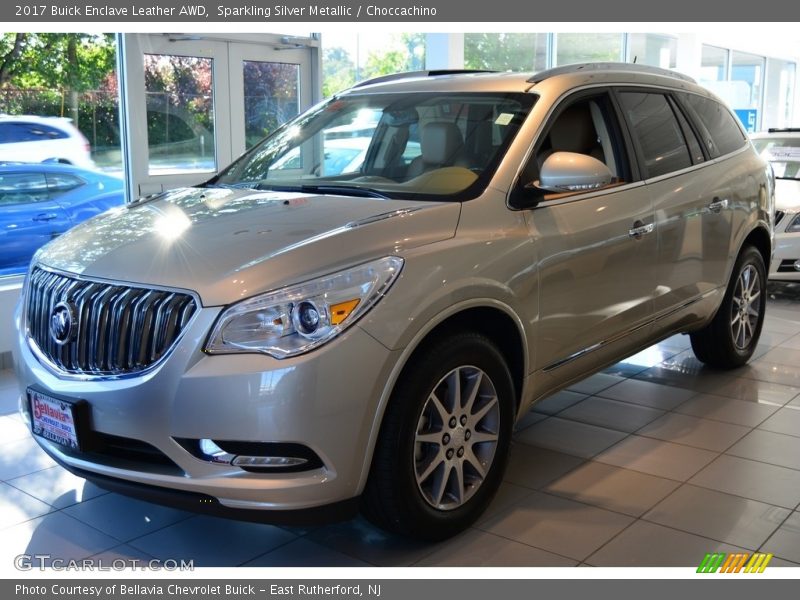 Sparkling Silver Metallic / Choccachino 2017 Buick Enclave Leather AWD