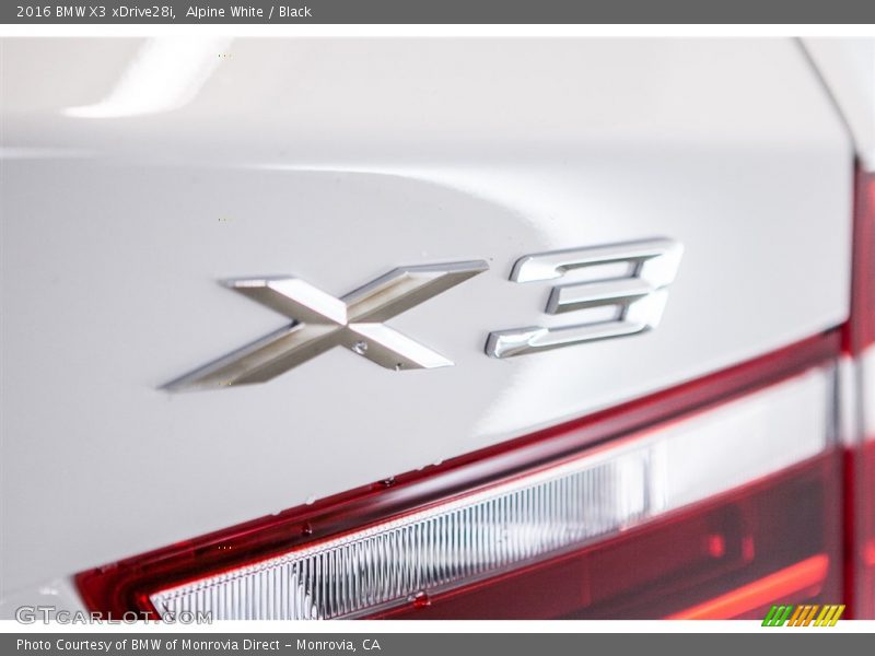 Alpine White / Black 2016 BMW X3 xDrive28i