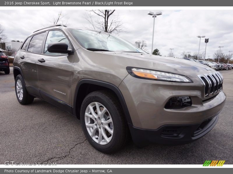 Light Brownstone Pearl / Black/Light Frost Beige 2016 Jeep Cherokee Sport