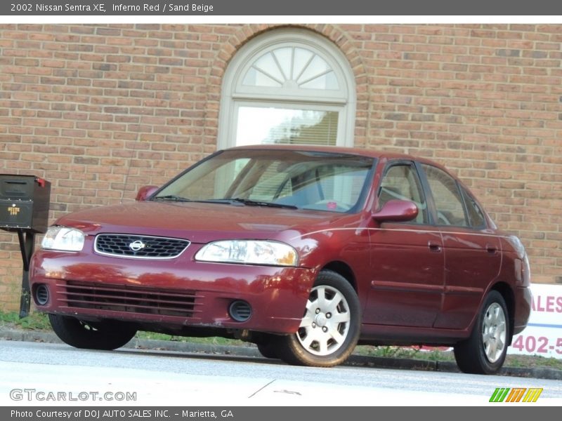 Inferno Red / Sand Beige 2002 Nissan Sentra XE