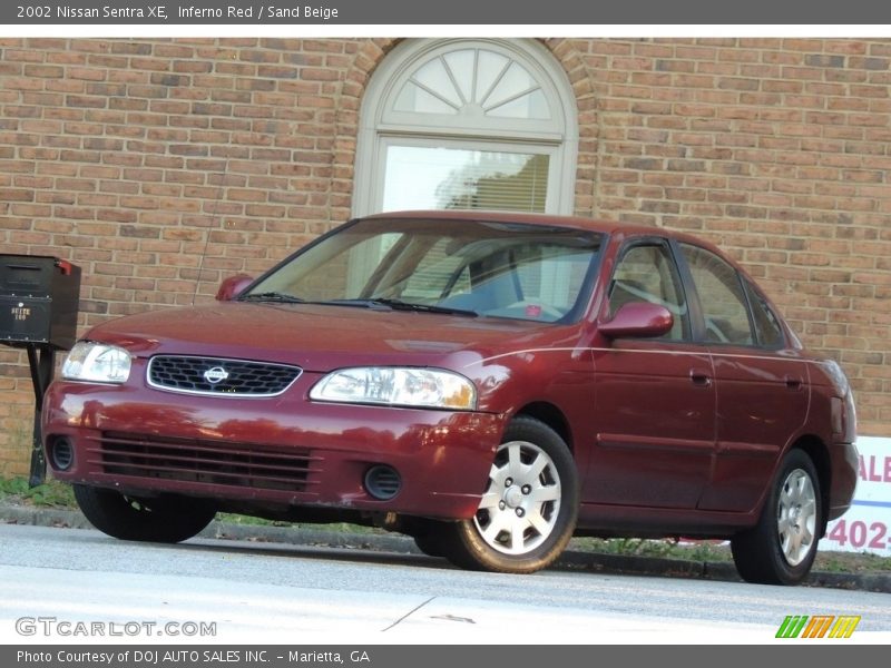 Inferno Red / Sand Beige 2002 Nissan Sentra XE