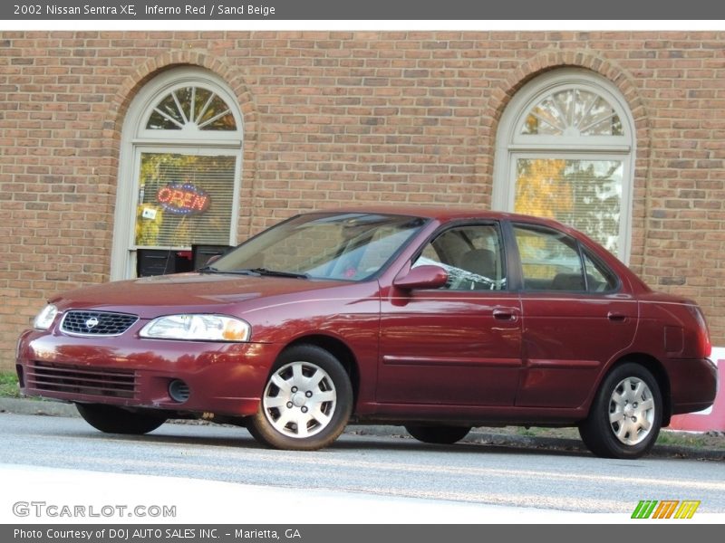 Inferno Red / Sand Beige 2002 Nissan Sentra XE