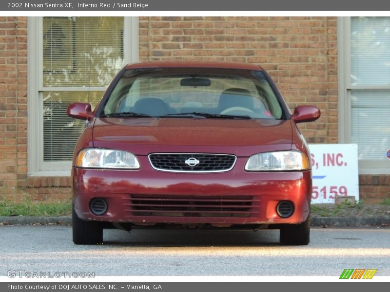 Inferno Red / Sand Beige 2002 Nissan Sentra XE