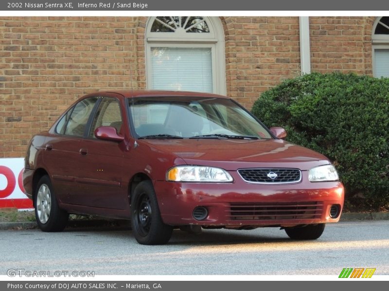 Inferno Red / Sand Beige 2002 Nissan Sentra XE