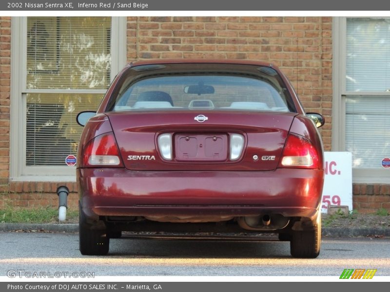 Inferno Red / Sand Beige 2002 Nissan Sentra XE
