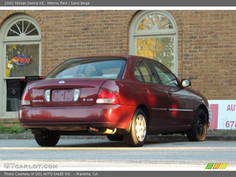 Inferno Red / Sand Beige 2002 Nissan Sentra XE