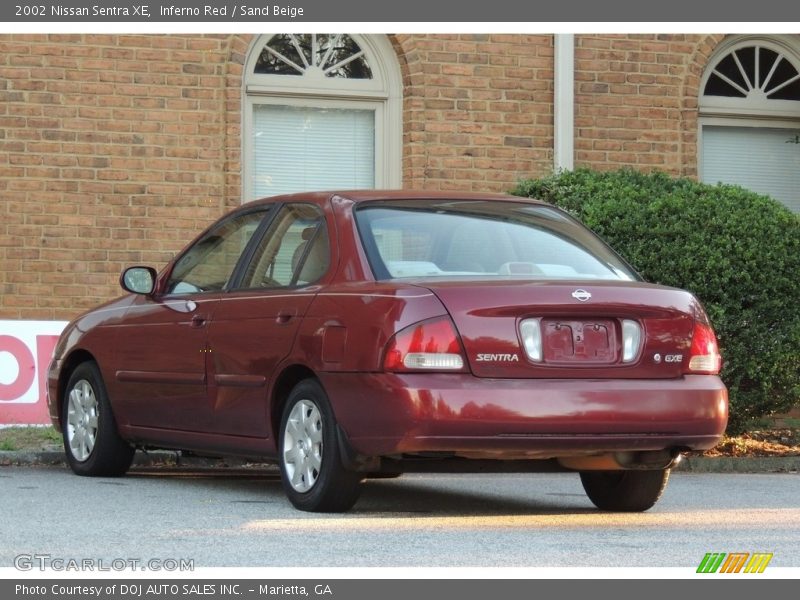 Inferno Red / Sand Beige 2002 Nissan Sentra XE
