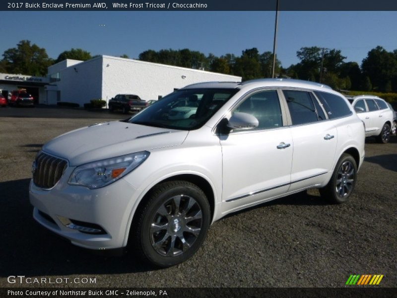 White Frost Tricoat / Choccachino 2017 Buick Enclave Premium AWD