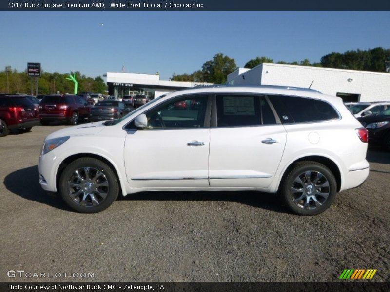 White Frost Tricoat / Choccachino 2017 Buick Enclave Premium AWD