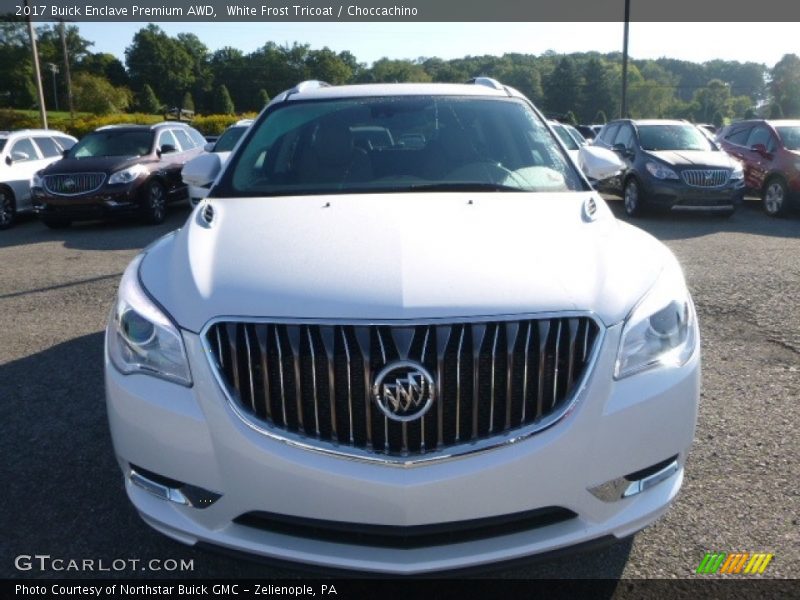 White Frost Tricoat / Choccachino 2017 Buick Enclave Premium AWD