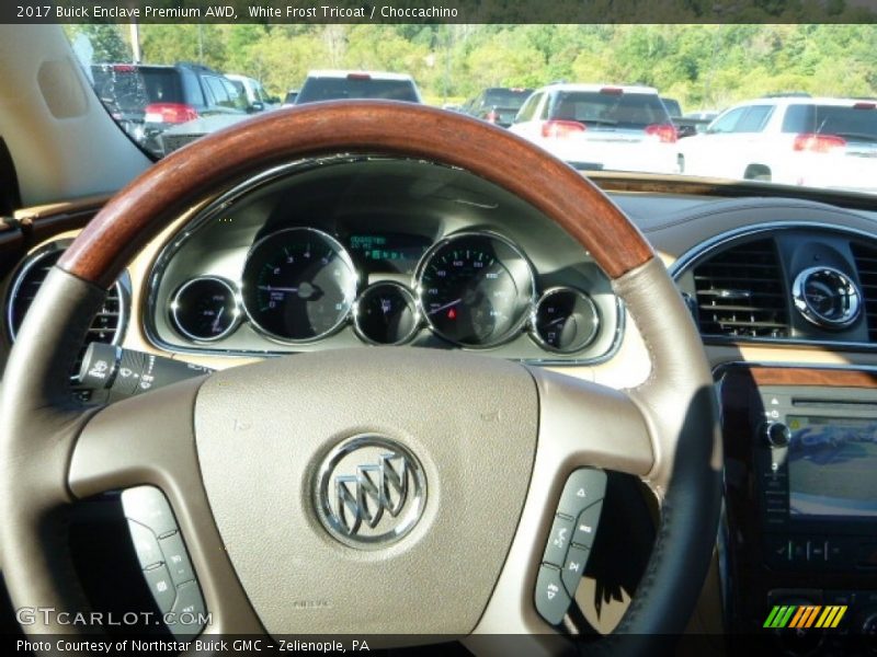 White Frost Tricoat / Choccachino 2017 Buick Enclave Premium AWD