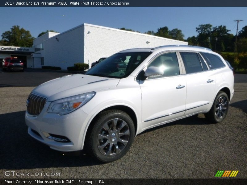 White Frost Tricoat / Choccachino 2017 Buick Enclave Premium AWD